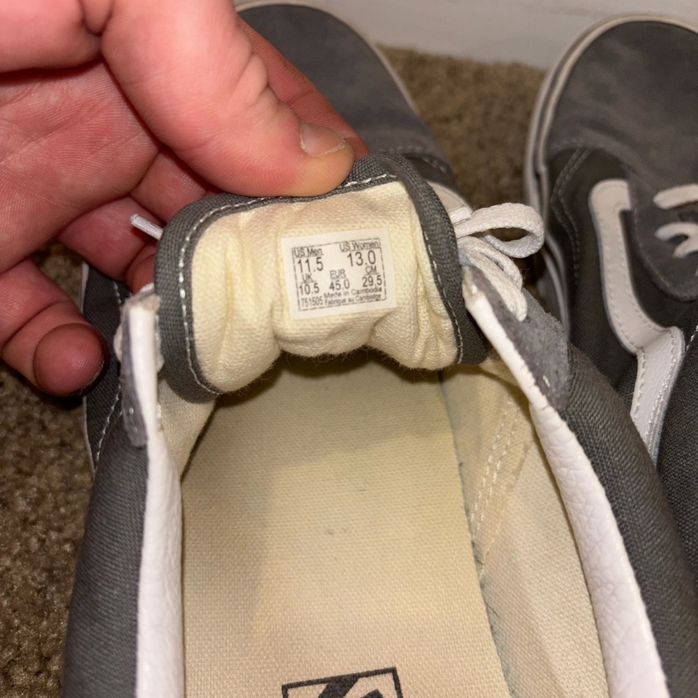 Vans Men's Gray Sneakers Size 11.5 - Picture 5 of 5